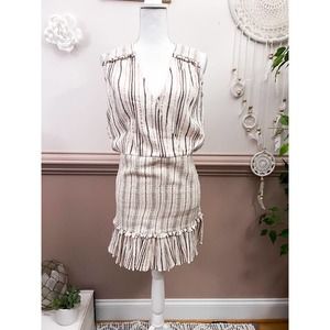 Veronica Beard Cox Sleeveless Ruched Smocked Dress Sz S